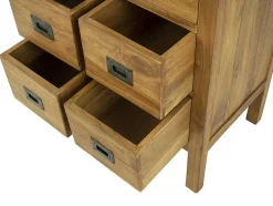 Cómoda 8 Gavetas Teca Cor Natural - Lumidi