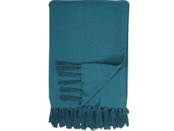 Colcha Com Franjas Em Algodao 230 X 250 Cm Azul - Segna