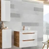 Coluna De Casa De Banho Cor Natural E Branca C32 X L35 X A68 Cm - Aruba