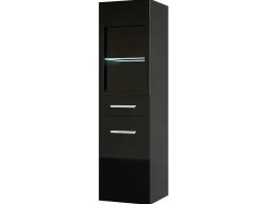 Coluna De Casa De Banho Preto Com Leds C30 X L30 X A109 Cm - Laurine