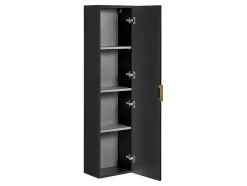 Coluna De Casa De Banho Suspensa Estriada Preto A140 Cm - Zevara