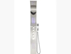 Coluna De Duche Hidromassagem Termostatica Com Leds Felicita - 20 X 165 Cm - Prateada