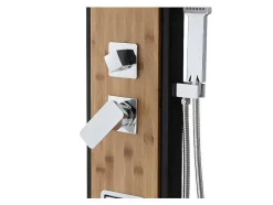 Coluna De Duche Hidromassagem Chuva Tropical E Painel Em Bambu Dimensoes 22*145 Cm - Dalima