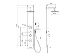 Coluna De Duche Hidromassagem Jubida - Preto - 20*130 Cm