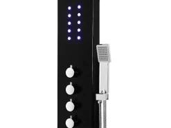 Coluna De Duche Hidromassagem Termostatico Com Leds Felicita - 20 X 165 Cm - Preto