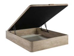 Conjunto Artigos De Cama 160 X 200 Cm Sommier Com Espaco De Arrumação Natural Claro + Colchão De Espuma Hd - Heaven Da Dreamea