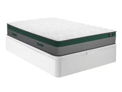 Conjunto Artigos De Cama 160 X 200 Cm Sommier Com Espaco De Arrumação Branco + Colchão De Molas Ensacadas - Prestige Da Ysmee