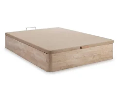Conjunto Artigos De Cama 140 X 190 Cm Sommier Com Espaco De Arrumação Natural Claro + Colchão De Molas Ensacadas - Prestige Da Ysmee