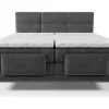 Conjunto Boxspring Cabeceira De Cama Acolchoada, Sommier Articulado Eletrico + Colchão + Sobrecolchão 2 X 90 X 200 Cm Antracite - Lodi Da Palacio