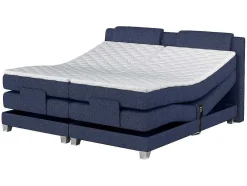 Conjunto Boxspring Cabeceira De Cama + Sommier De Relaxamento Eletrico + Colchão + Sobrecolchão Castel Da Palacio - 2X80X200 Cm -Tecido Efeito Ganga