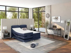 Conjunto Boxspring Cabeceira De Cama + Sommier De Relaxamento Eletrico + Colchão + Sobrecolchão Castel Da Palacio - 2X90X200 Cm