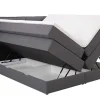 Conjunto Boxspring Cabeceira De Cama + Sommiers Com Arrumação + Colchão + Sobrecolchão, 160 X 200 Cm, Tecido Antracite - Perama Da Palacio