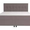 Conjunto Boxspring Completo Cabeceira + Sommiers + Colchão + Sobrecolchão Siero Da Ysmee - 180 X 200 Cm - Tecido - Cinzento
