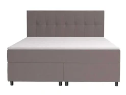 Conjunto Boxspring Completo Cabeceira + Sommiers + Colchão + Sobrecolchão Siero Da Ysmee - 180 X 200 Cm - Tecido - Cinzento