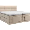 Conjunto Completo Boxspring, Cabeceira De Cama Acolchoada + Sommiers Articulados Eletricos + Colchão + Sobrecolchão 2X90X200 Cm Tecido Bege - Lodi Da Palacio