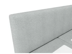 Conjunto Completo Boxspring Com Cabeceira + Sommier + Colchão + Sobrecolchão 140 X 200 Cm Tecido Cinza-Claro - Onan De Ysmee