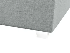 Conjunto Completo Boxspring Com Cabeceira + Sommier + Colchão + Sobrecolchão 160 X 200 Cm Tecido Cinza-Claro - Onan De Ysmee