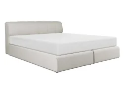 Conjunto Completo Boxspring Cabeceira De Cama + Sommier Com Leds + Colchão 180X200 Cm Tecido Cinza - Otaru De Ysmee