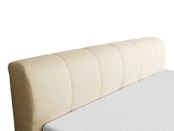Conjunto Completo Boxspring Cabeceira De Cama + Sommier Com Leds + Colchão 180X200 Cm Tecido Bege - Otaru De Ysmee