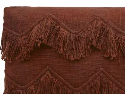 Conjunto De 2 Almofadas 100% Algodao Com Franjas De 30 X 50 Cm Cor Terracota - Bonel