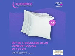 Conjunto De 4 Almofadas Calin 60 X 60 Cm 400 G Branco - Torivia