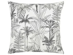 Conjunto De 2 Almofadas Com Motivos Palmeiras Em Algodao 45 X 45 Cm Cor Preta E Branca - Palema