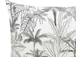 Conjunto De 2 Almofadas Com Motivos Palmeiras Em Algodao 45 X 45 Cm Cor Preta E Branca - Palema