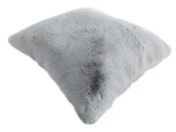 Conjunto De 2 Almofadas Efeito Pelo 100% Poliester 45X45 Cm Cinza - Bunny