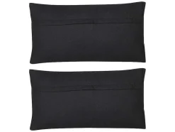 Conjunto De 2 Almofadas Em Algodao E Em Juta 30 X 60 Cm Cor Natural E Preta - Natura