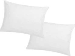 Conjunto De 2 Almofadas Memória De Forma Memofill 50 X 70 Cm Percal De Algodao 91 Fios/Cm 750 G Branco - Auxence