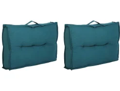 Conjunto De 2 Almofadoes De Encosto Para Palete Baila - Algodao - 40X60X12 Cm - Azul