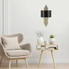 Conjunto De 2 Apliques Art Deco Metal L22Xa75 Cm, Preto E Dourado - Sangarius