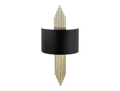 Conjunto De 2 Apliques Art Deco Metal L22Xa75 Cm, Preto E Dourado - Sangarius