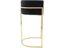 Conjunto De 2 Bancos Altos Em Veludo E Aco Inoxidavel Preto E Dourado - Peria De Pascal Morabito