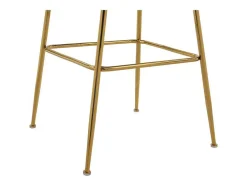 Conjunto De 2 Bancos Altos Tecido Boucle E Metal Dourado, Cor Creme - Altinam De Pascal Morabito