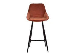 Conjunto De 2 Bancos Altos Veludo Cor Terracota - Masurie