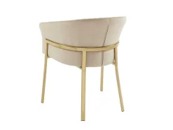 Conjunto De 2 Cadeiras Com Apoios De Braco Em Veludo E Metal Dourado, Cor Bege - Zaova De Pascal Morabito