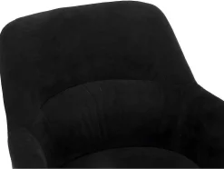 Conjunto De 6 Cadeiras Com Apoios De Bracos Em Tecido E Metal Preto - Heka