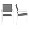 Conjunto De 8 Cadeiras De Aluminio Branco - Têxtileno Cinzento