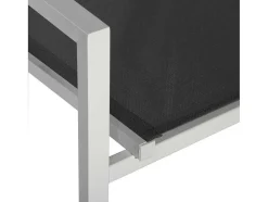 Conjunto De 8 Cadeiras De Aluminio Branco - Têxtileno Cinzento