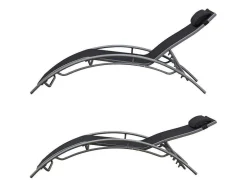Conjunto De 2 Cadeiras De Conves Galapagos Em Têxtileno Preto - Aluminio Cinzento
