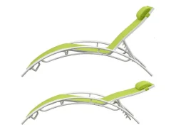 Conjunto De 2 Cadeiras De Conves Galapagos Verde Têxtilene - Aluminio Branco