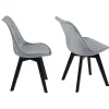 Conjunto De 4 Cadeiras De Veludo Nora Cinzentas Com Almofada