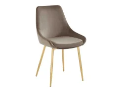 Conjunto De 2 Cadeiras Em Veludo E Metal Dourado Cor Taupe - Masurie