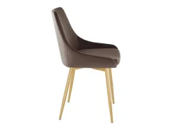 Conjunto De 2 Cadeiras Em Veludo E Metal Dourado Cor Taupe - Masurie