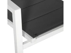 Conjunto De 4 Cadeiras Estofadas Em Aluminio Branco - Têxtileno Cinzento