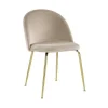 Conjunto De 2 Cadeiras Melbourne - Veludo E Metal Dourado - Bege