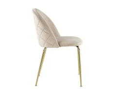 Conjunto De 2 Cadeiras Melbourne - Veludo E Metal Dourado - Bege