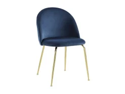 Conjunto De 2 Cadeiras Melbourne - Veludo E Metal Dourado - Azul