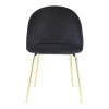 Conjunto De 2 Cadeiras Melbourne - Veludo E Metal Dourado - Preto